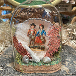 Load image into Gallery viewer, Antique Scrap &amp; Seashell Memento Under Glass Dome
