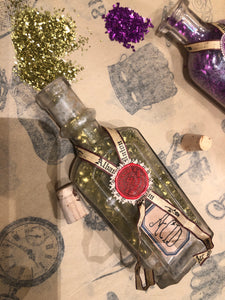 Vintage Glass Glitter in Antique Bottles