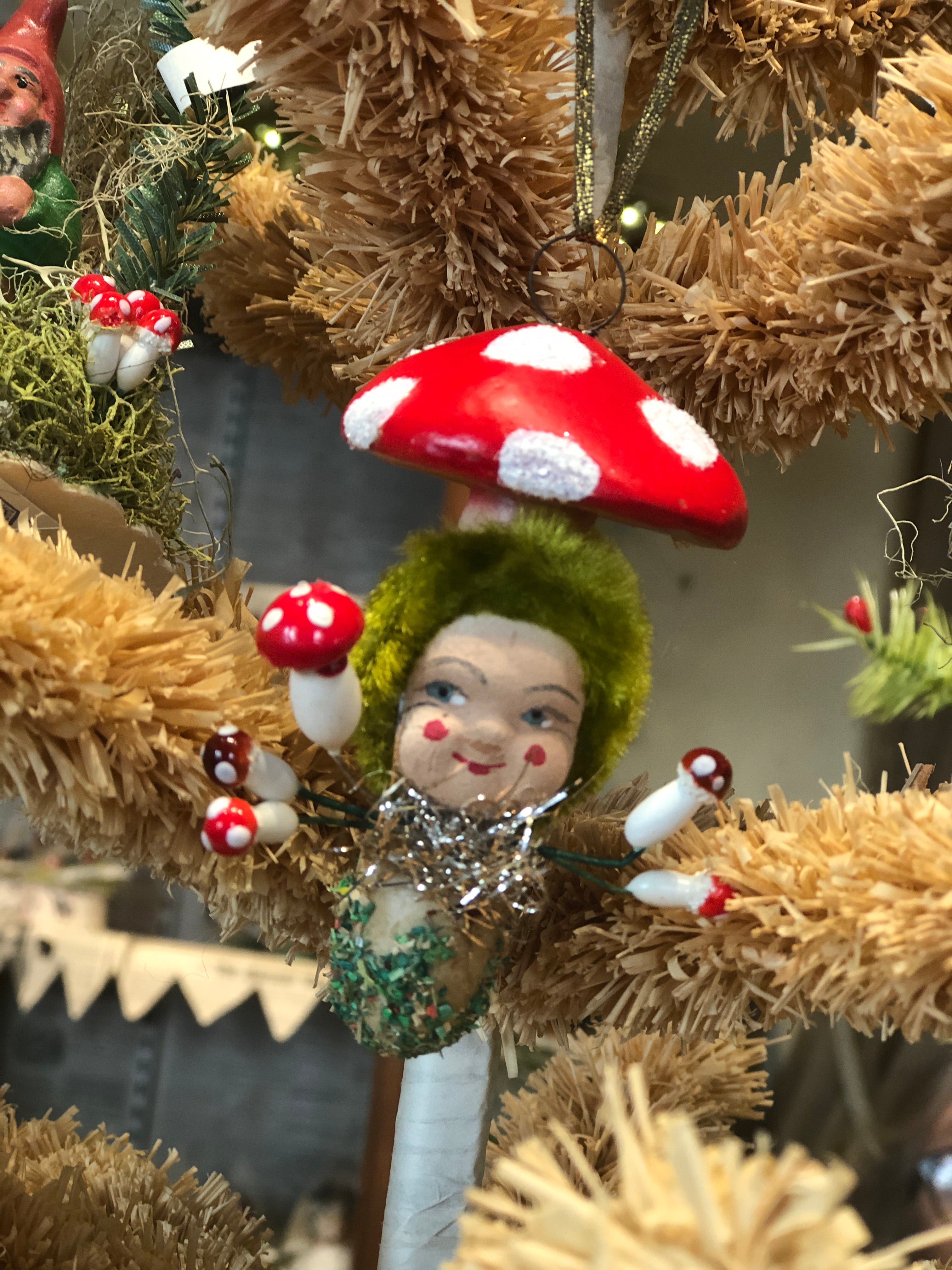 Vintage Mushroom Elves