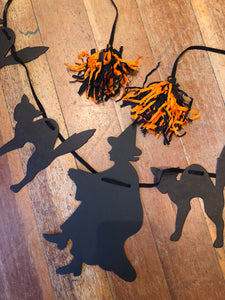 Die-Cut Witch and Cat Garland