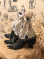 Load image into Gallery viewer, Witchy Shoe Candy Container w Polka Dot Fabric
