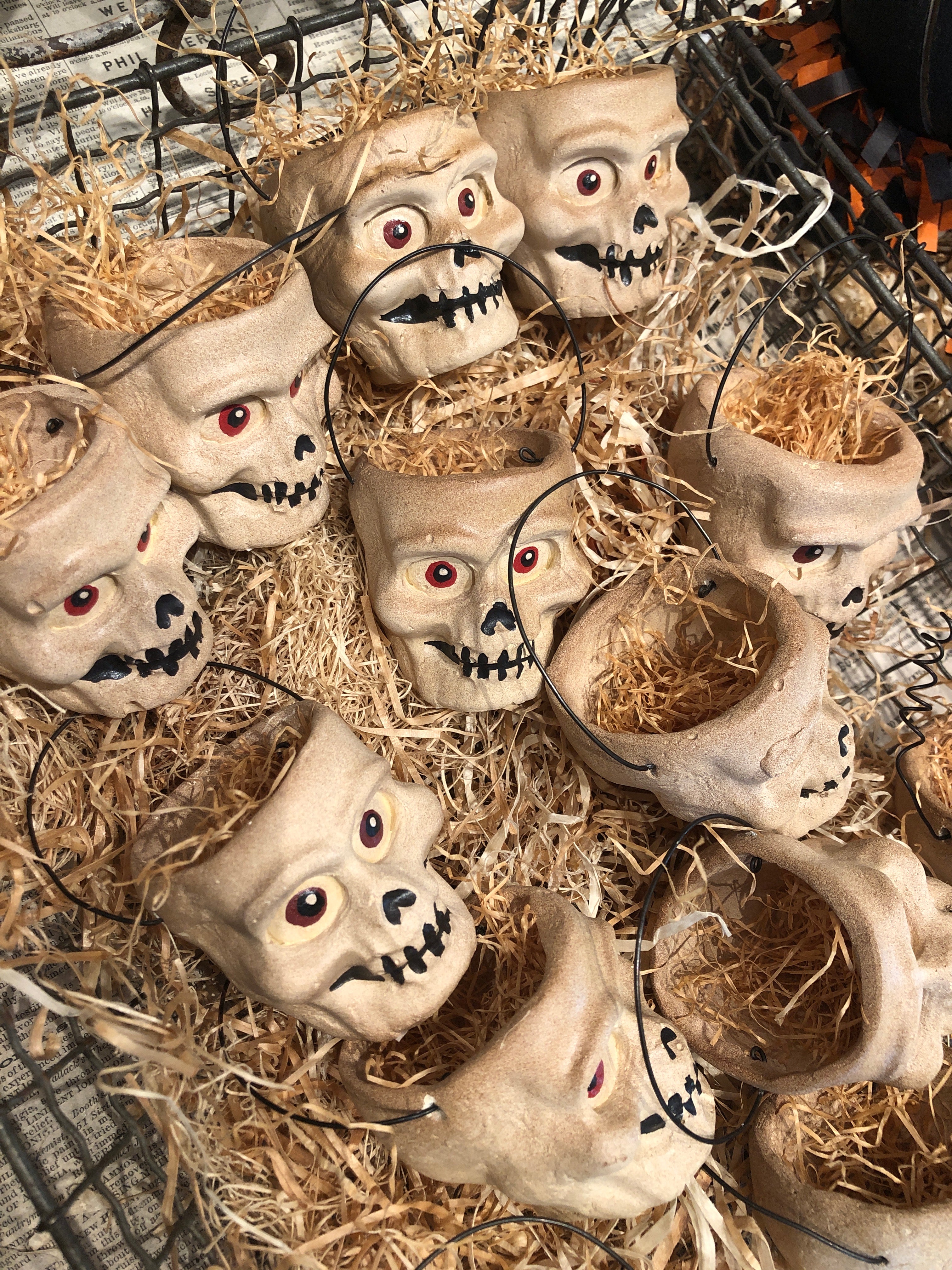 Miniature Vintage-Style Skull Containers