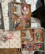 Load image into Gallery viewer, Tiny Christmas Vignette with Lamb in Vintage Box

