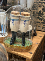 Load image into Gallery viewer, Hand-Cast &amp; Painted  Doll Legs under Glass Dome
