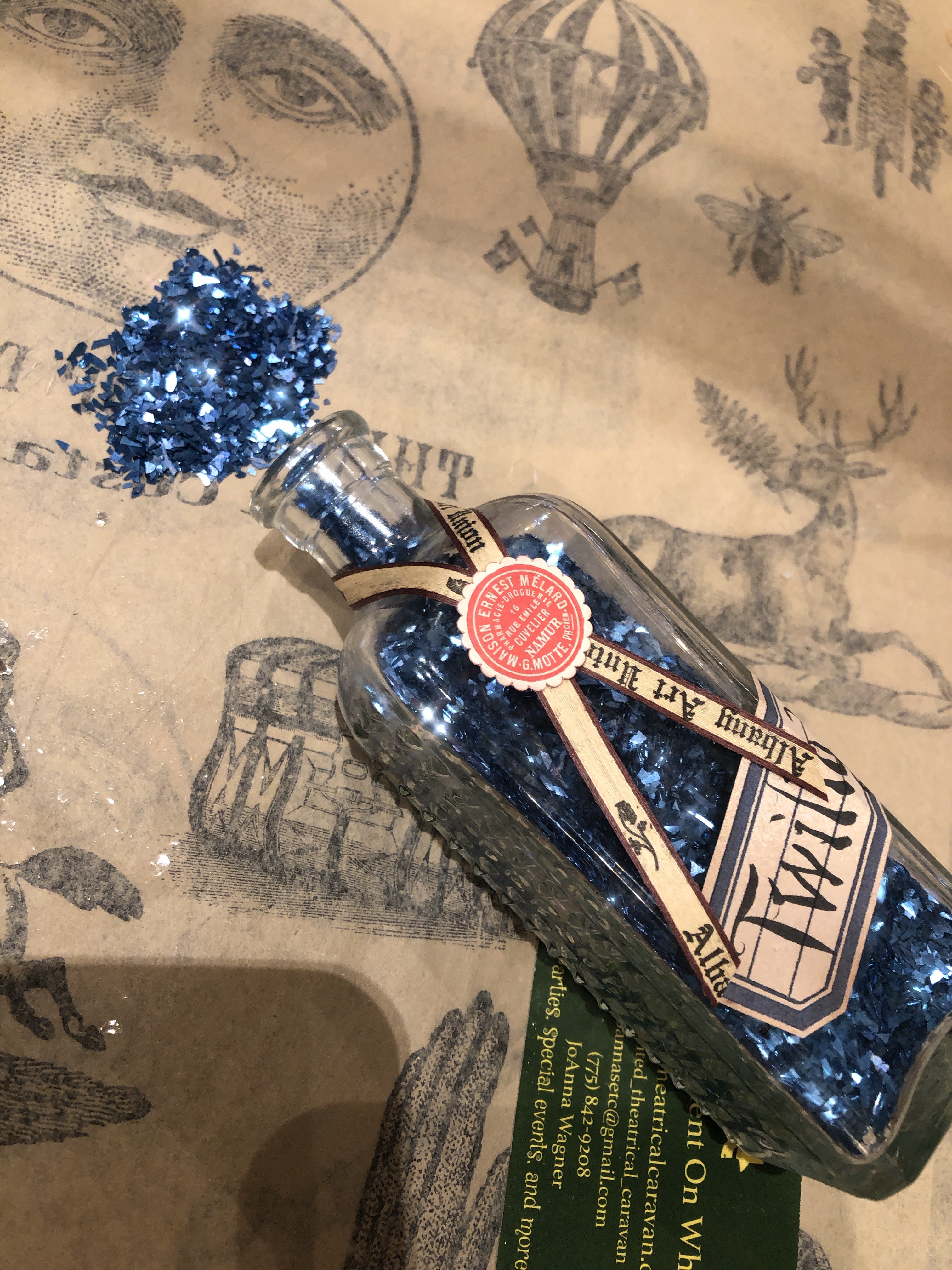 Vintage Glass Glitter in Antique Bottles