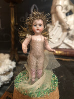 Load image into Gallery viewer, Antique Christmas Fairies Under Glass Dome
