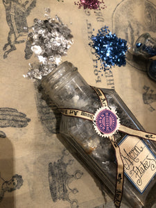 Vintage Glass Glitter in Antique Bottles