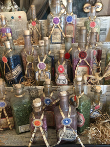 Vintage Glass Glitter in Antique Bottles