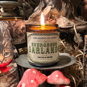 Evergreen Garlands Christmas Candle
