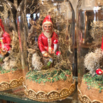 Load image into Gallery viewer, Antique German Woodsman Santa Under Glass Dome
