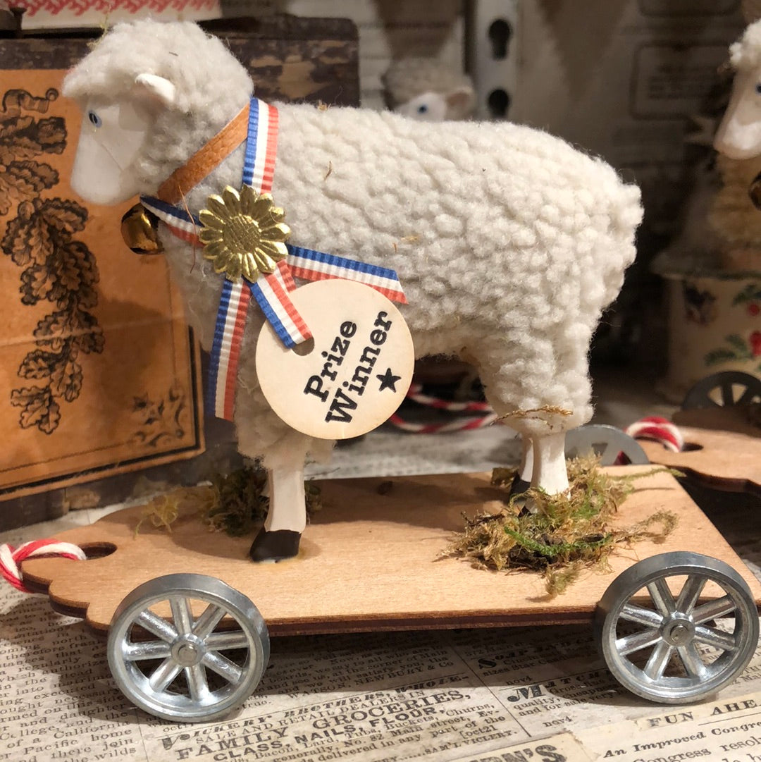 Lamb Pull Toy Wagons