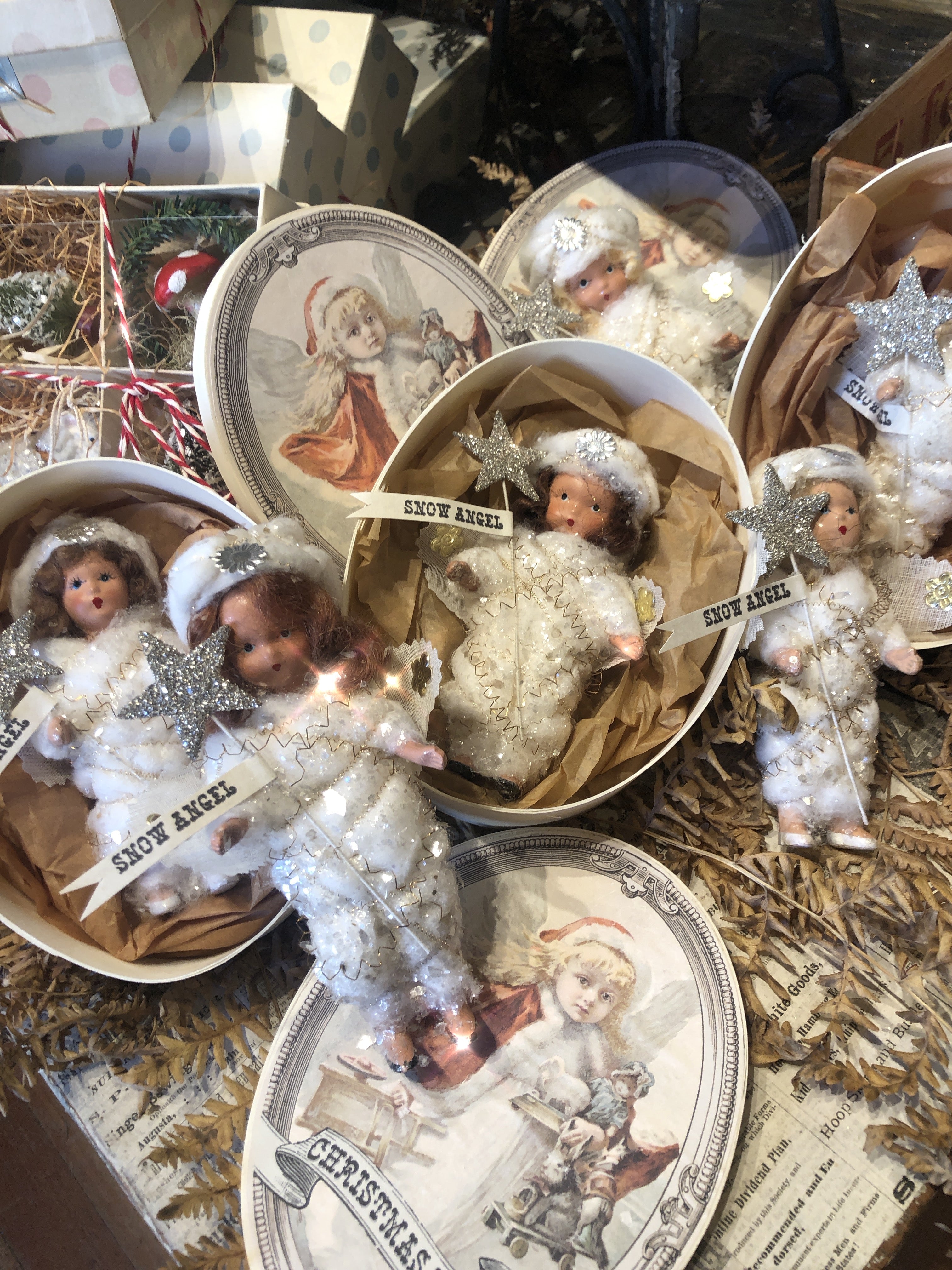 Antique Snow Fairies in Box