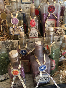 Vintage Glass Glitter in Antique Bottles