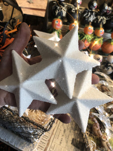 Dimensional White Glitter Stars and Moon