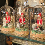Load image into Gallery viewer, Antique German Woodsman Santa Under Glass Dome
