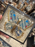 Load image into Gallery viewer, Tinsel Butterfly Specimen under Glass

