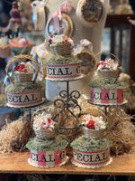 Load image into Gallery viewer, Tiny Basket of Antique Flowers Gift Box
