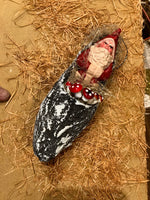 Load image into Gallery viewer, French Faux Bois Christmas Slipper with Belsnickle
