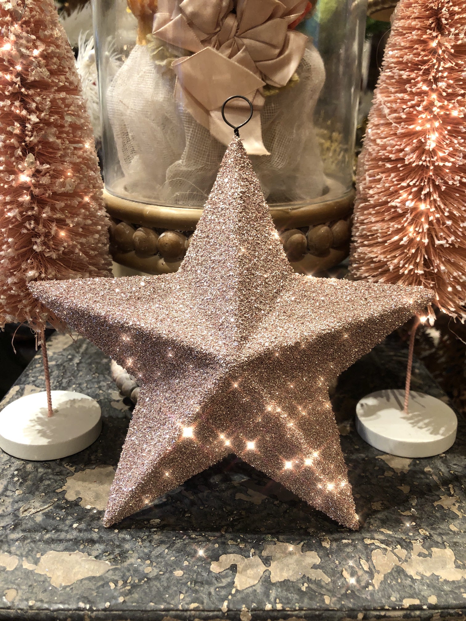 Silver Pink & White Glitter Stars and Moon!