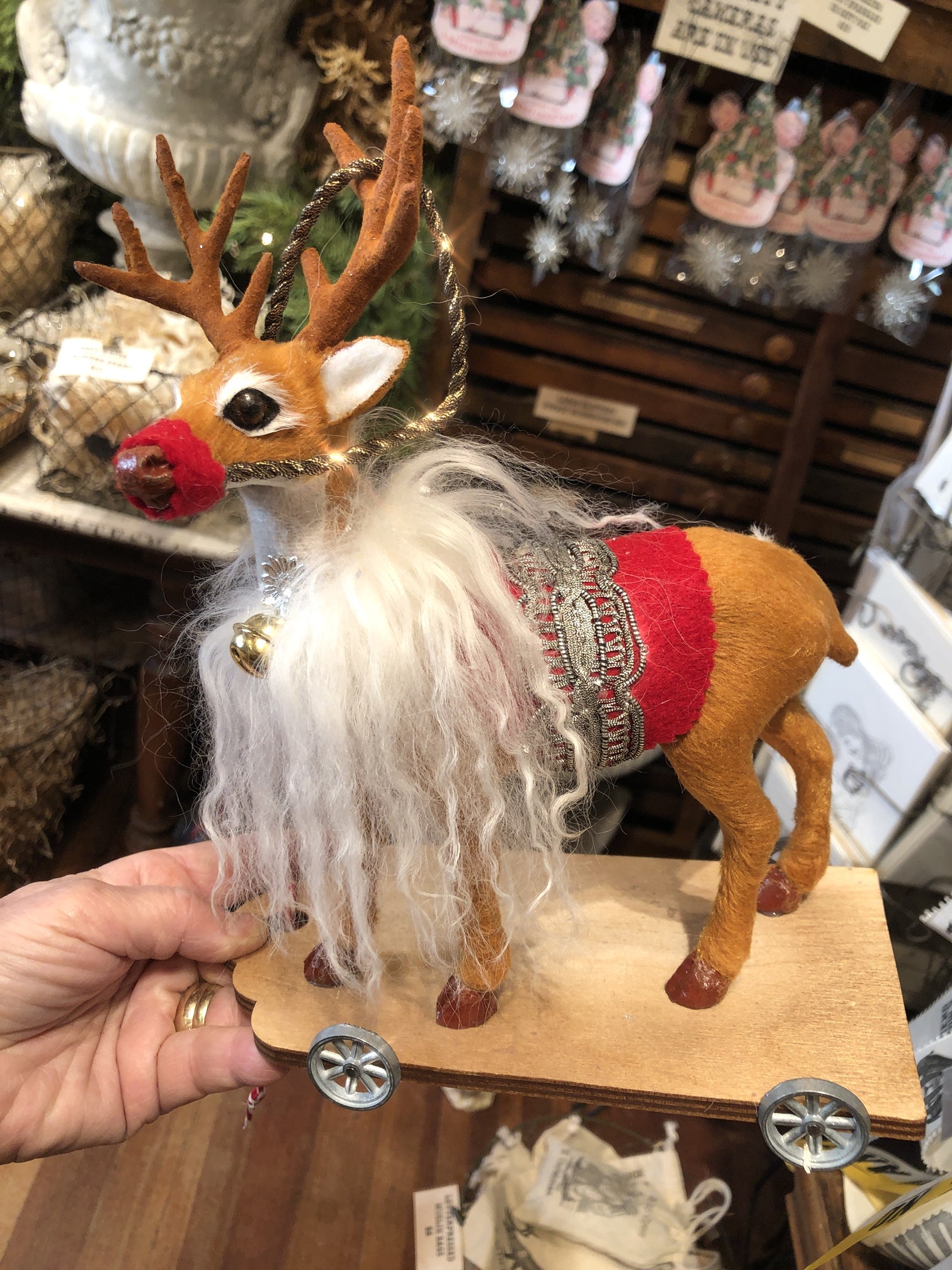 Reindeer on Wheeled Cart