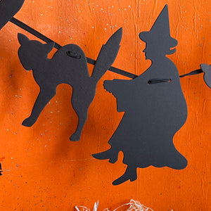 Die-Cut Witch and Cat Garland