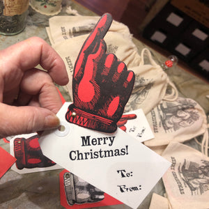 Letterpress Christmas Gift Cards in Muslin Bag