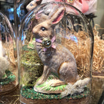 Load image into Gallery viewer, Hand Cast Bunny Under Glass Dome
