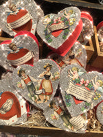 Load image into Gallery viewer, Victorian Scrap Heart Shaped Gift Boxes
