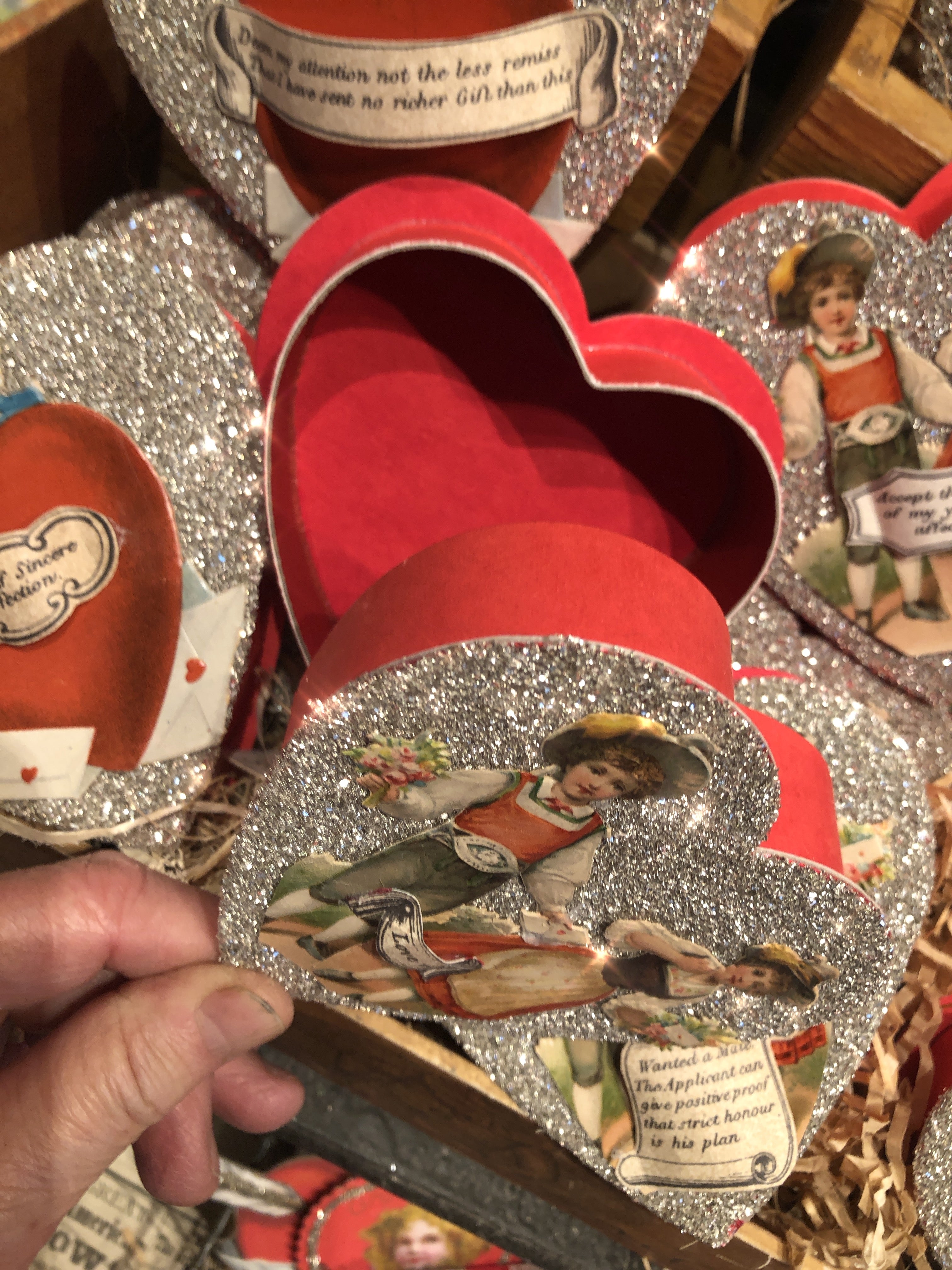 Victorian Scrap Heart Shaped Gift Boxes