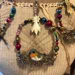 Load image into Gallery viewer, Vintage Bird in Antique Beaded Wreath
