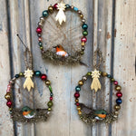 Load image into Gallery viewer, Vintage Bird in Antique Beaded Wreath
