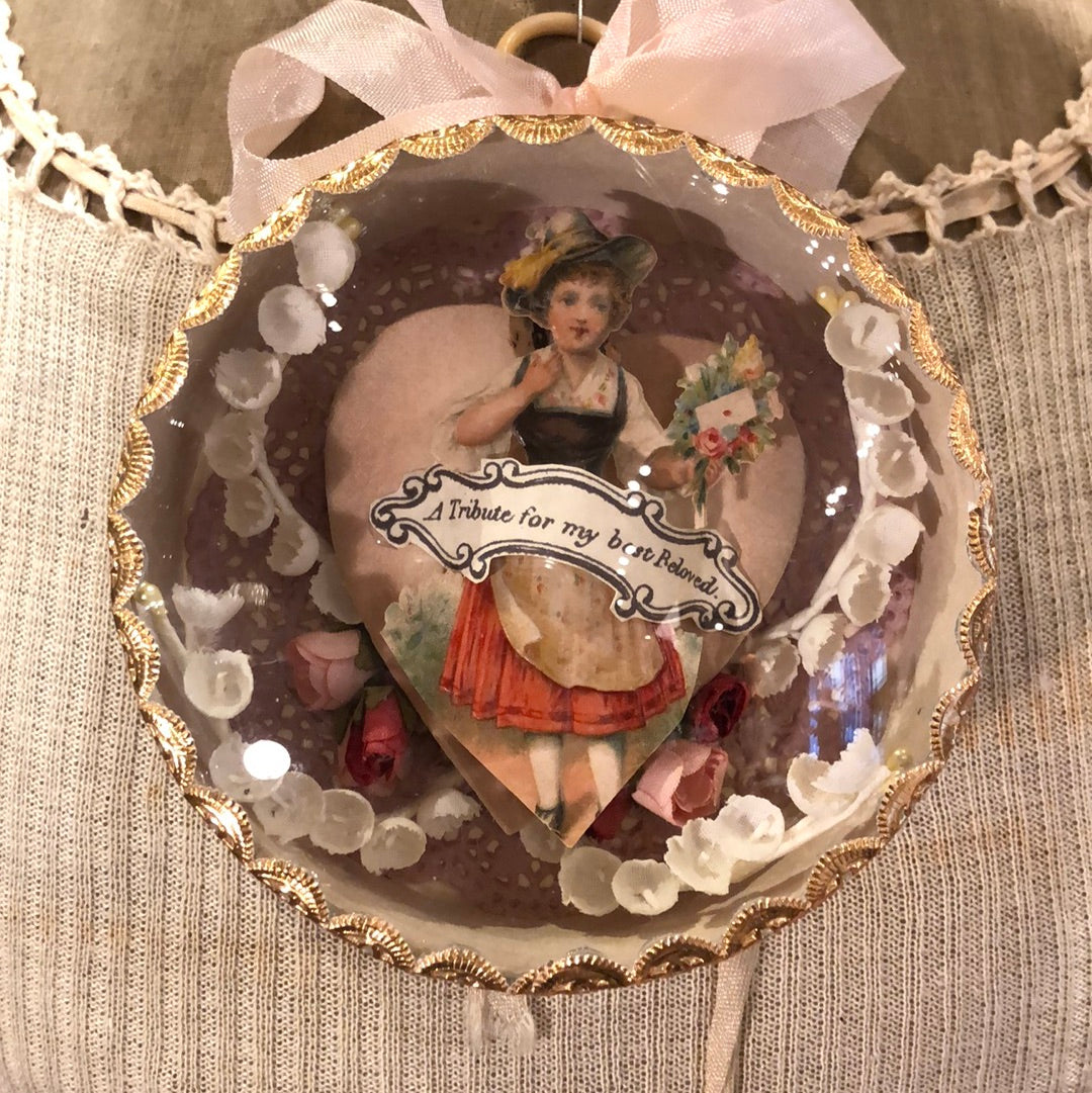 Valentine Shadowbox Vignette under Glass