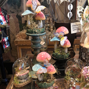 Glittery Spring Mushroom and Butterfly Display