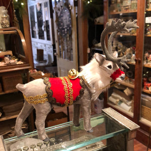 Small Reindeer Dressed in Antique Tinsel Trimmings