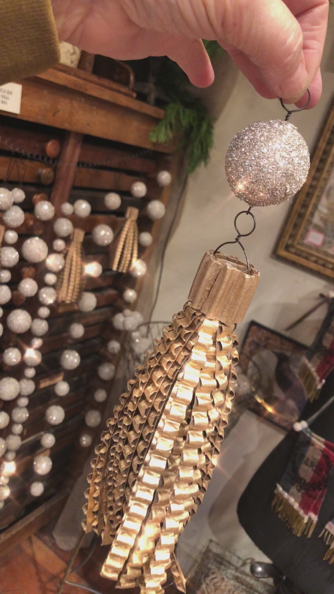 Glittering Ball Garland & Gilded Tassels