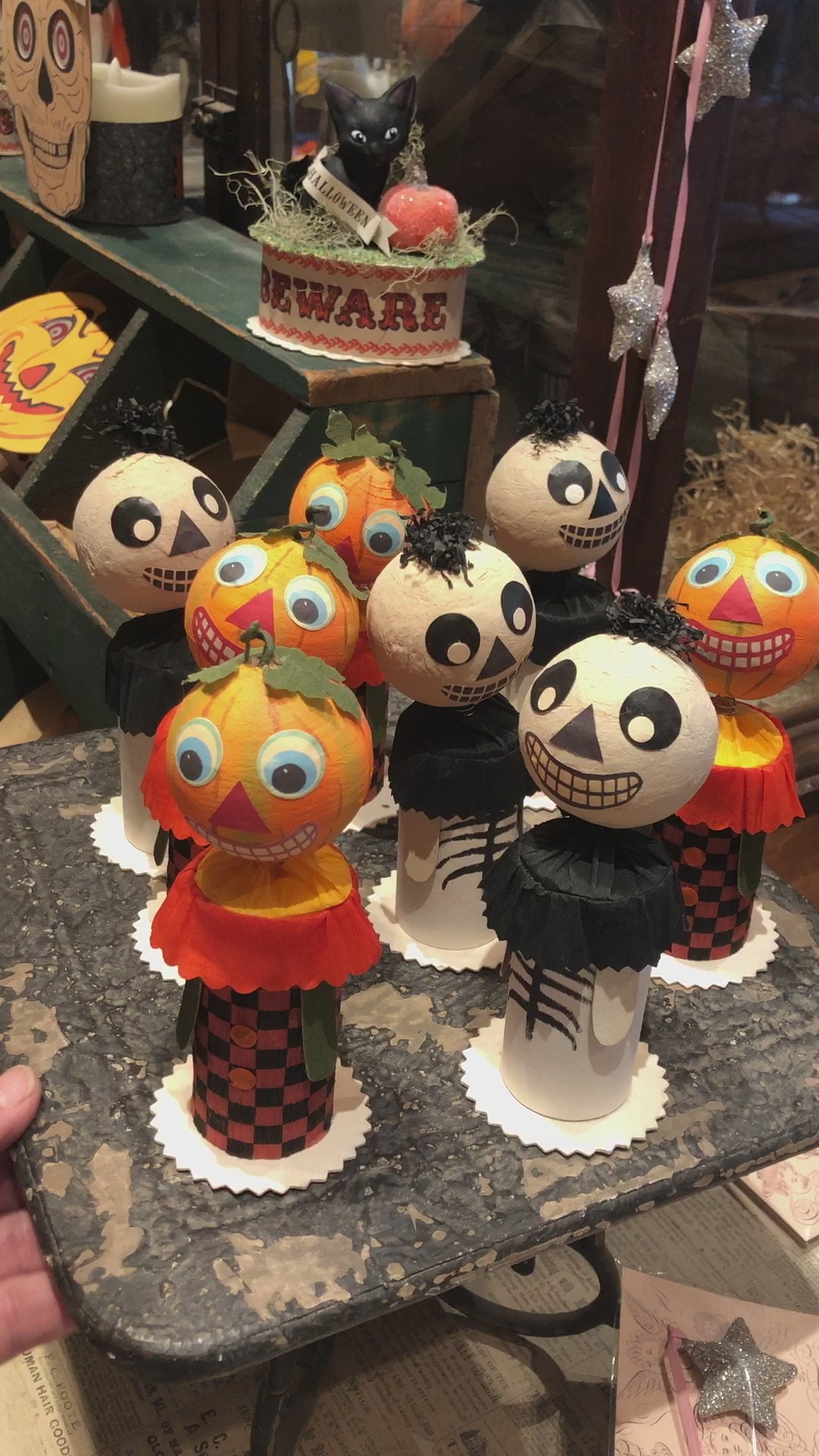 Charming Bobblehead Candy Containers: Jack'o'Lantern and Ghost