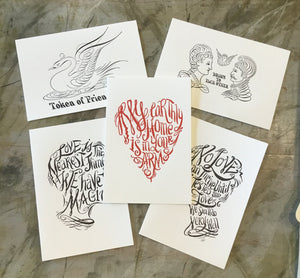 Letterpress Calligraphy Cards