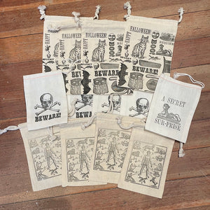 Letterpress Muslin Treat Bags