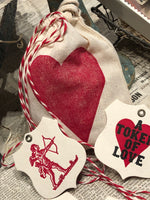Load image into Gallery viewer, Letterpress Valentine Gift Tags and Muslin Bag
