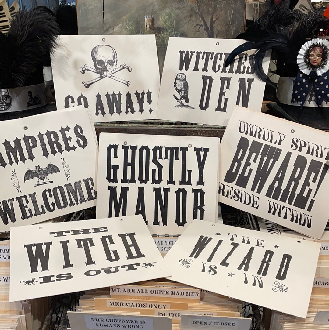 Halloween Letterpress Signs