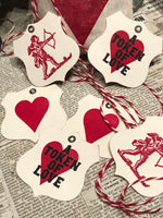 Load image into Gallery viewer, Letterpress Valentine Gift Tags and Muslin Bag
